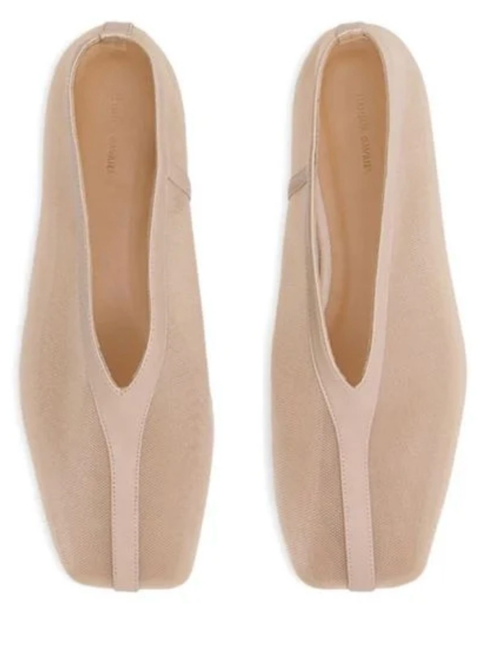 Mansur Gavriel Nude Beige V-Front Slip-On Flats